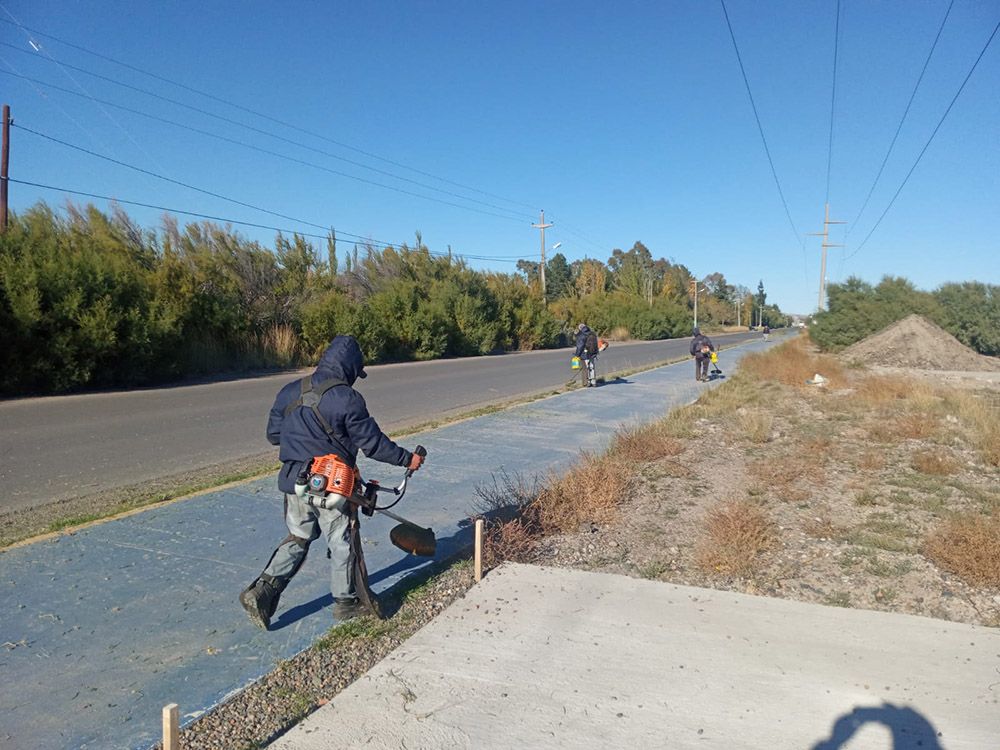 Trabajos De Desmalezamiento Y Limpieza En Distintos Sectores De Trelew