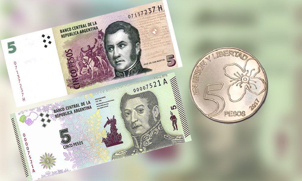 Los billetes de 5 pesos saldrán de circulación