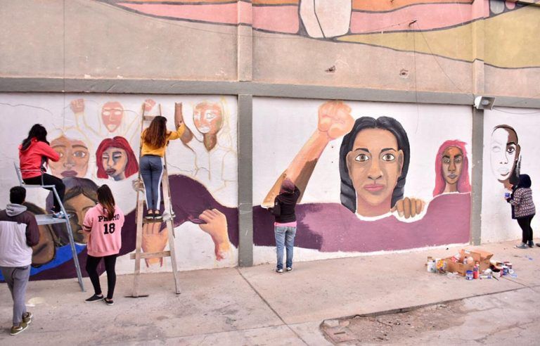 Mural para visibilizar y sensibilizar sobre la violencia de género