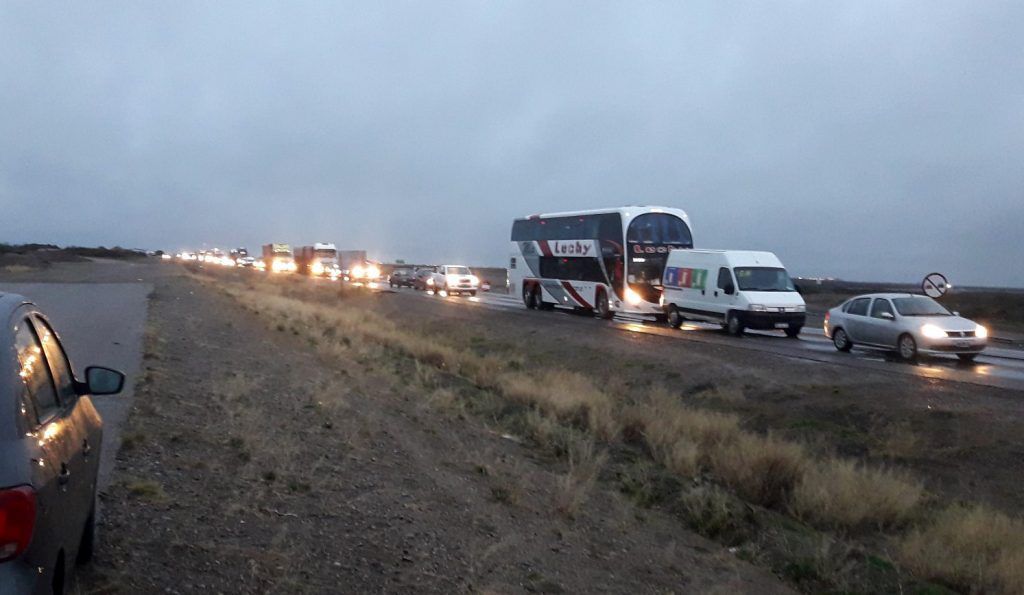 Corte Ruta 3 acceso sur Madryn