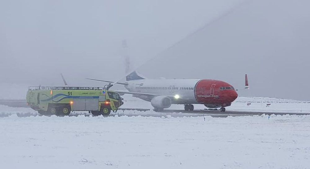 Bajo la nieve, Norwegian comenzó a volar a Ushuaia