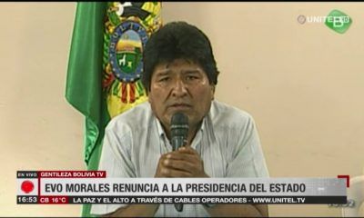 Evo Morales renunció a la presidencia de Bolivia