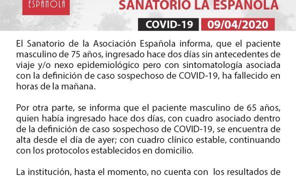 Clínica Española sospechoso coronavirus fallecido