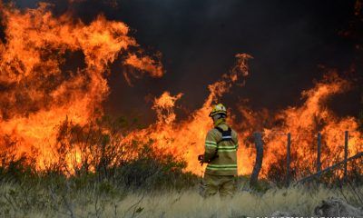 Incendio de campos al norte de Madryn