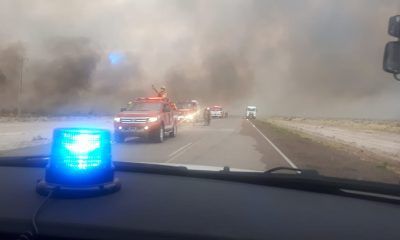 Incendio de campos al norte de Madryn