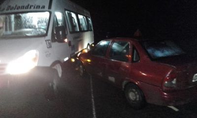 Ebrio chocó combi en Epuyén