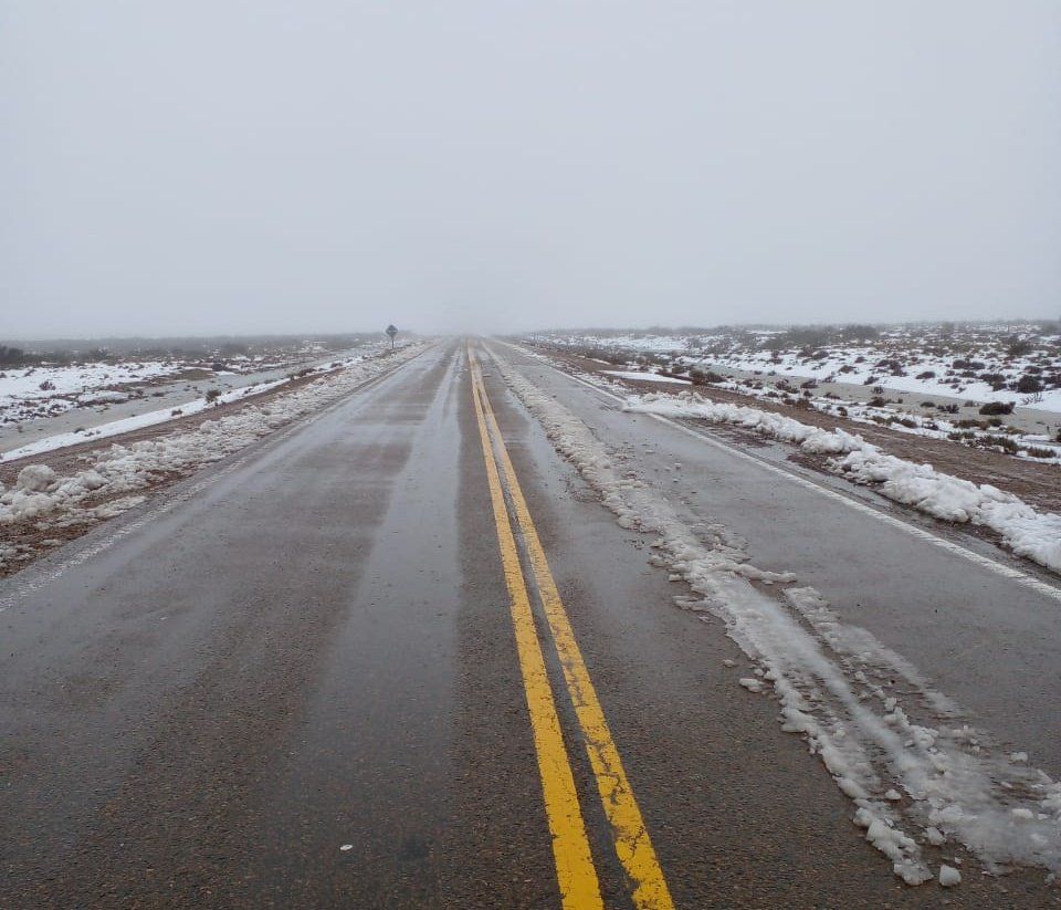 Ruta Nacional 3 con nieve