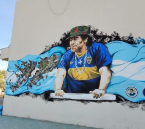 Mural de Diego Maradona en Puerto Madryn