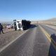 Vuelco de camión por el temporal de viento en Chubut en Ruta Nacional Nº 3