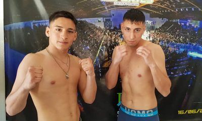 Pesaje oficial de la velada de boxeo La gran revancha de Trelew entre Alexander Vivanco y Dylan Navarro