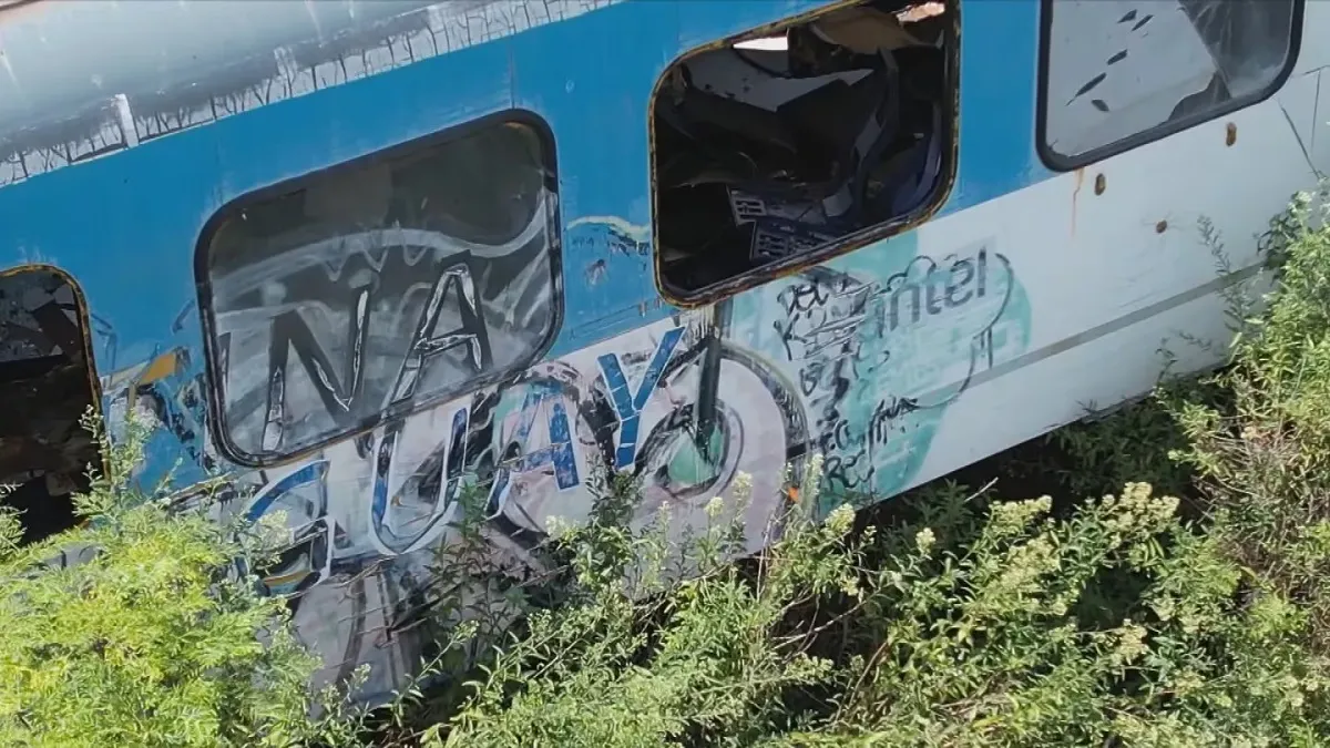 El Tren de los Pueblos Libres en completo estado de abandono. Foto: TN.