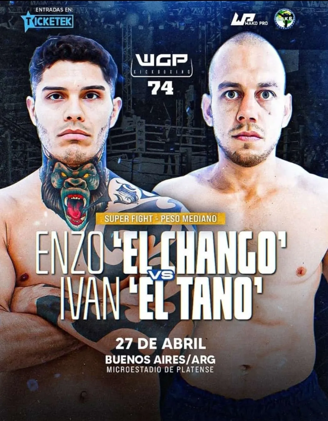 Enzo “El Chango” Sánchez se presenta en el WGP Kickboxing 74