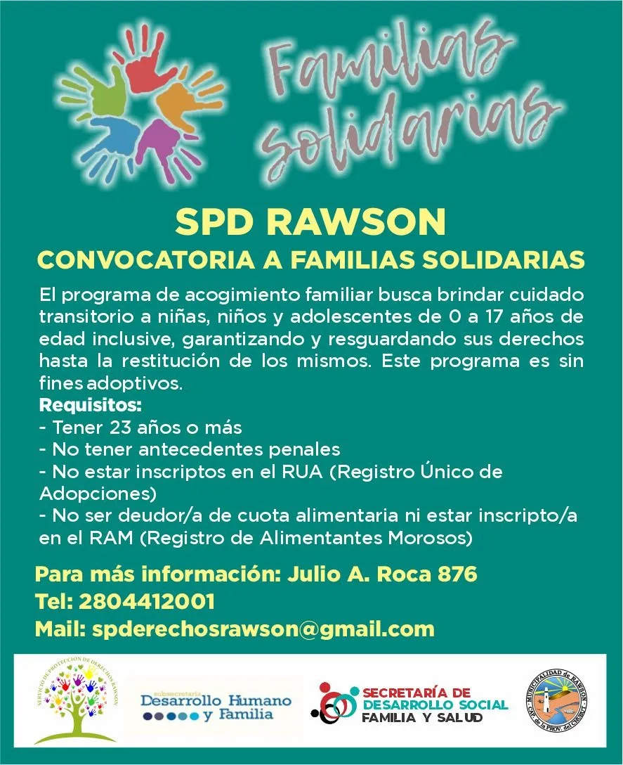 Rawson impulsa el programa “Familias Solidarias”