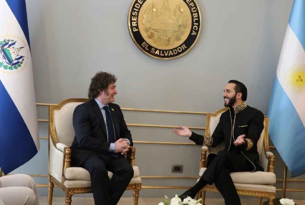 Javier Milei, Nayib Bukele, El Salvador, reunión, asunción, presidente.