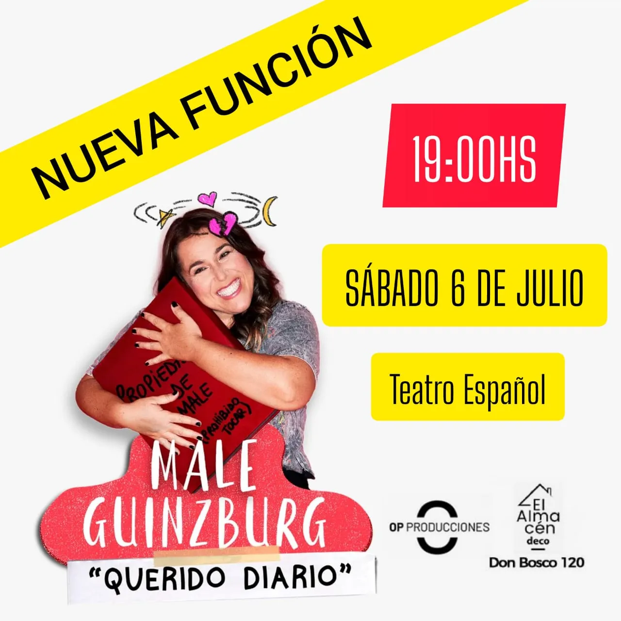 Malena Guinzburg, Trelew, stand-up, Querido Diario, comedia, espectáculo, humor, teatro, show, artistas argentinos, comediantes, stand-up en Argentina, entrevista, Teatro Español, función de stand-up, comedia en Trelew