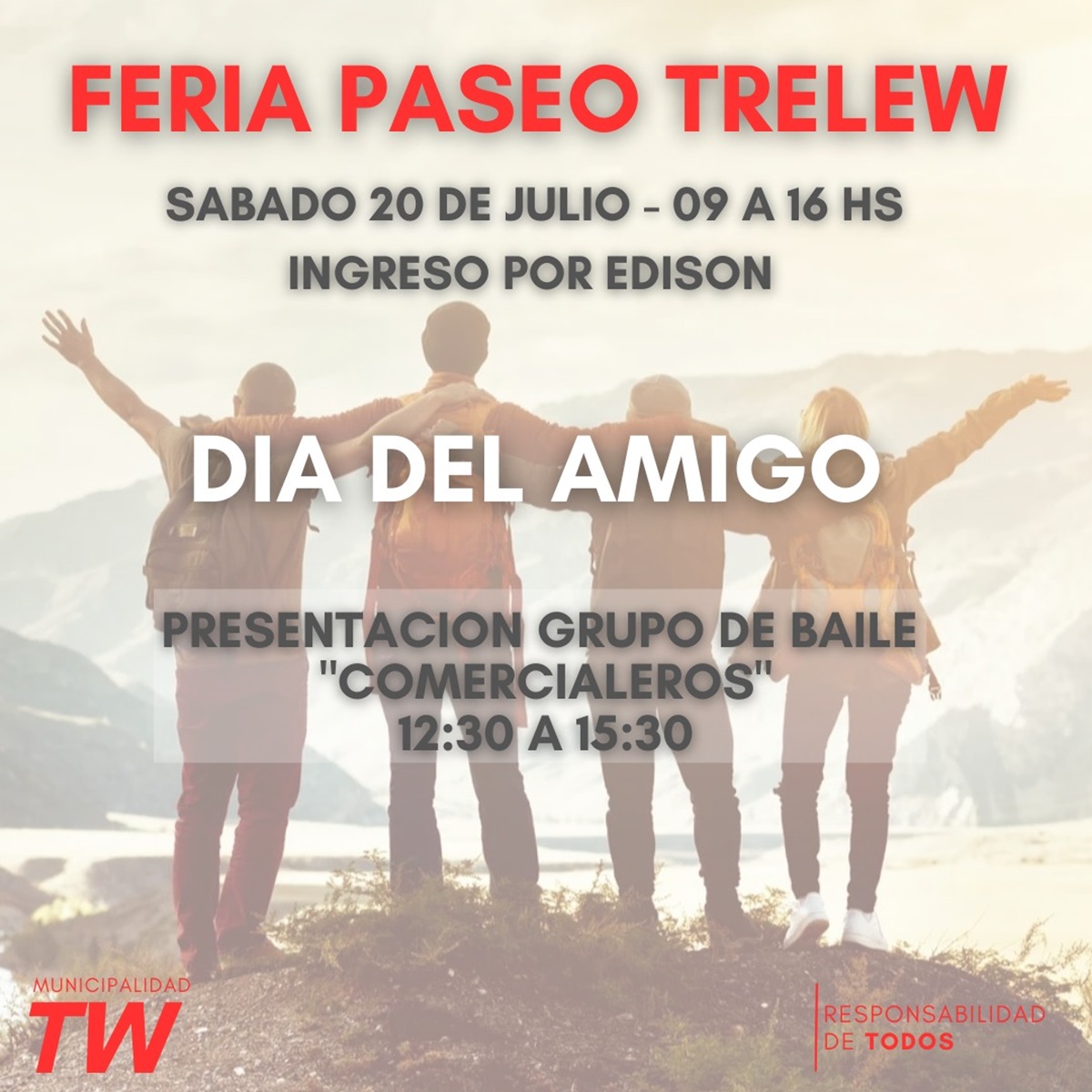 Feria Paseo Trelew: edición especial Día del Amigo