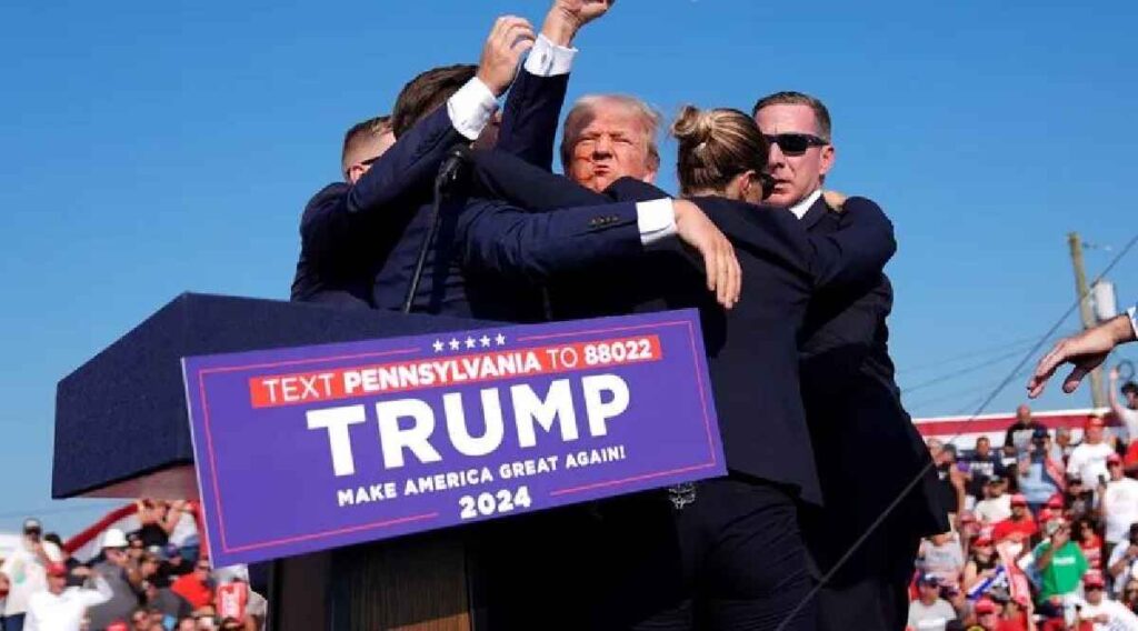 Donald Trump, mitin de Trump, tiroteo en mitin, Servicio Secreto, seguridad en mítines, incidente en Pensilvania, Trump evacuado, tiroteo en Butler, seguridad presidencial, ataque a Trump, mitin político, herida de Trump, evento caótico, protección a líderes, seguridad en eventos