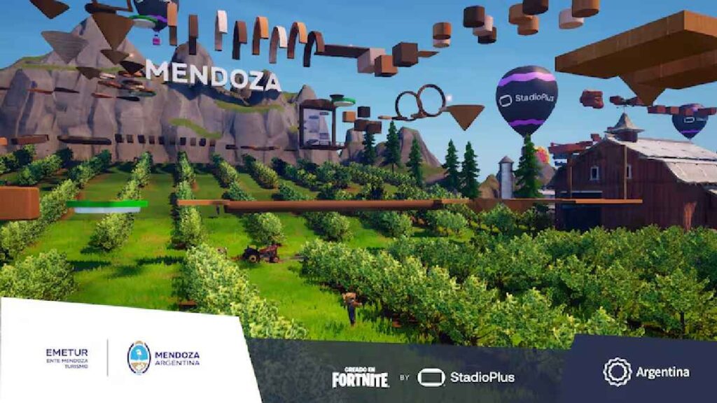 Fortnite, Argentina, turismo gamer, Karina Milei, Caminito, Cataratas del Iguazú, Glaciar Perito Moreno, StadioPlus, Marca País, promoción turística, videojuegos, escenarios digitales, innovación turística, turismo digital, paisajes argentinos, El Calafate, Mendoza, Jujuy, Córdoba, Misiones.