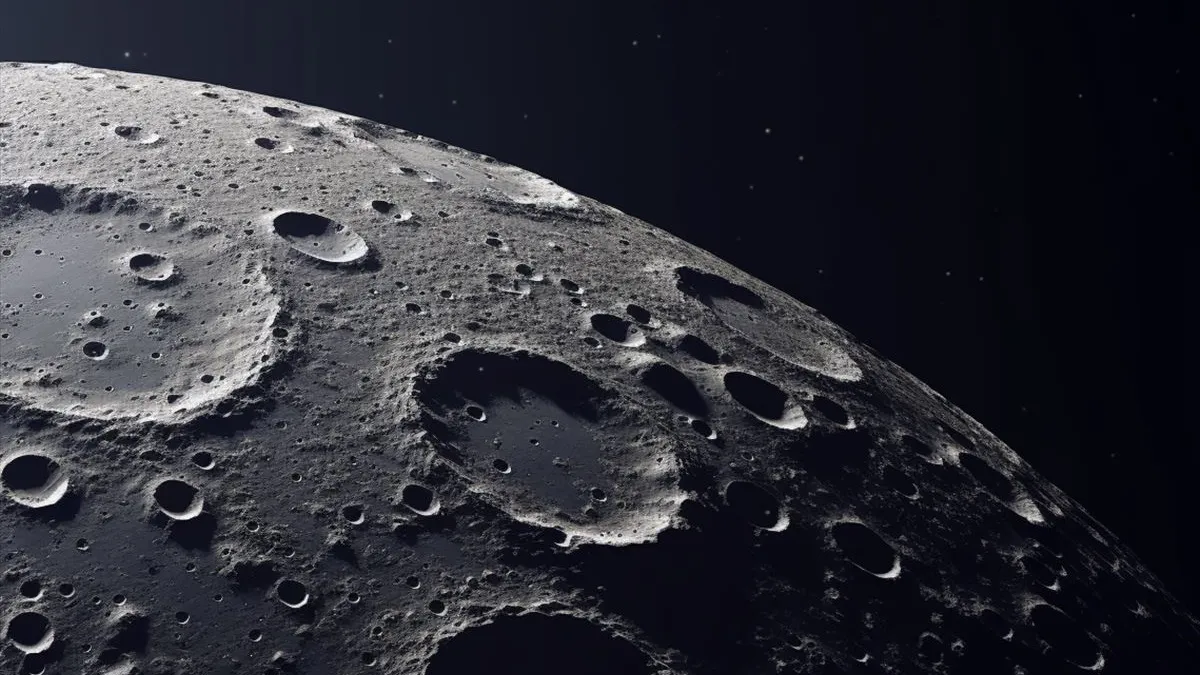 Imagen detallada de los cráteres de la Luna , donde se pretende extraer el Helio-3