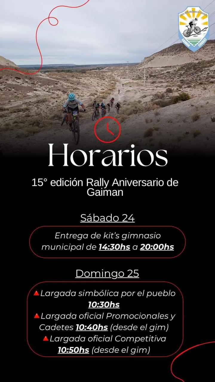 Gaiman, ciclismo de montaña, aniversario de Gaiman, competencia de ciclismo, Patagonia, deporte, circuito rally, Unión de Ciclistas de Gaiman, ciclismo patagónico, carrera aniversario, turismo en Gaiman, ciclismo competitivo, evento deportivo, deportes en Chubut, ciclismo en la Patagonia
