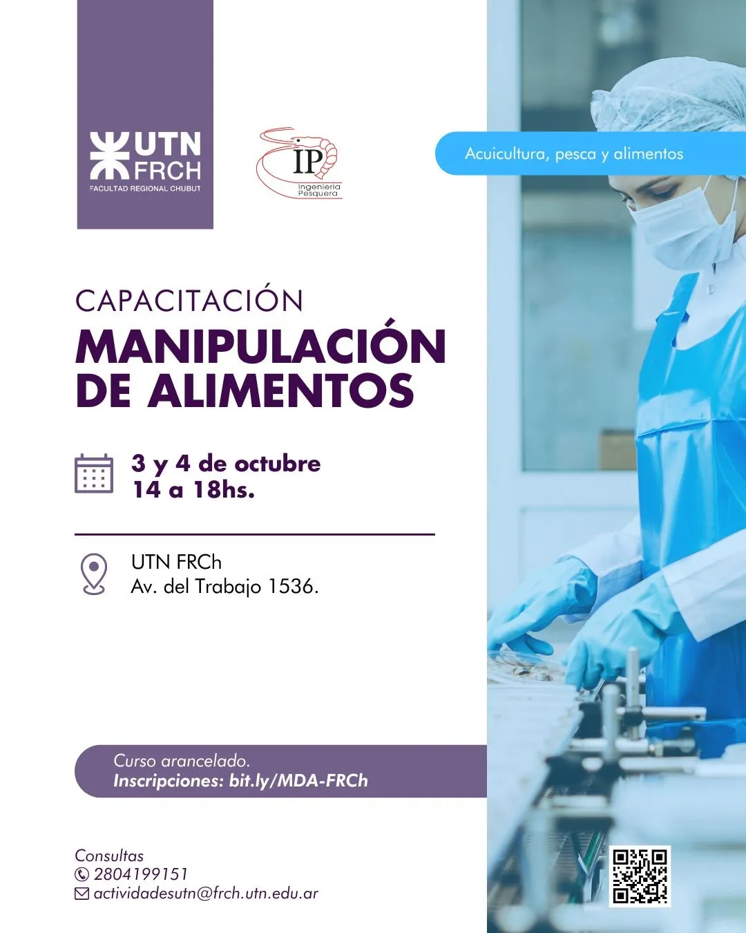 UTN Chubut, Diseño 3D, Manipulación de Alimentos, cursos UTN, formación profesional, habilidades técnicas, producción zonal, industria alimentaria, modelado 3D, impresión 3D, seguridad alimentaria, buenas prácticas de manufactura, capacitación en Esquel, Universidad Tecnológica Nacional, formación continua