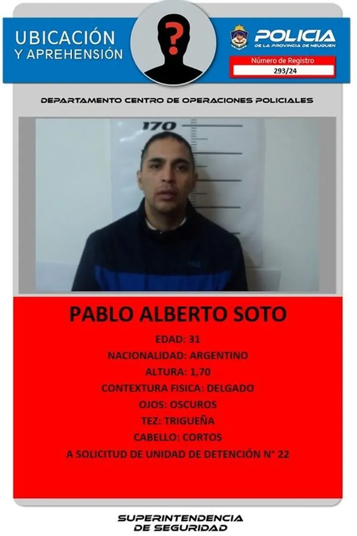 Buscan intensamente a un preso que amenazó de muerte a su ex
