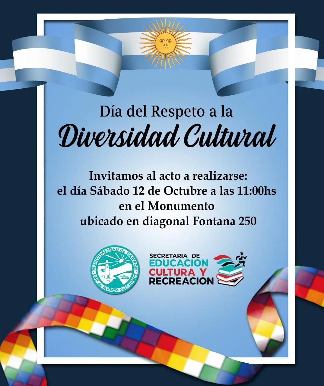 El Municipio de Rawson conmemorará el Día del Respeto a la Diversidad Cultural
