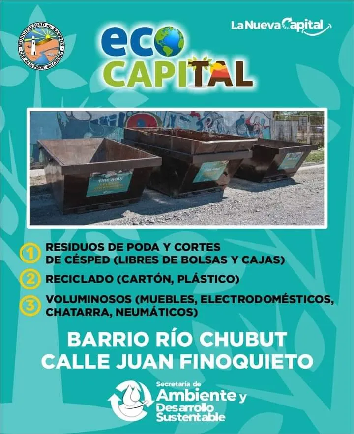 Continúa el programa “Eco Capital” en el barrio Río Chubut de Rawson