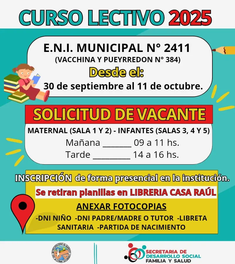 Rawson: inscripciones abiertas para el Jardín Municipal N° 2411
