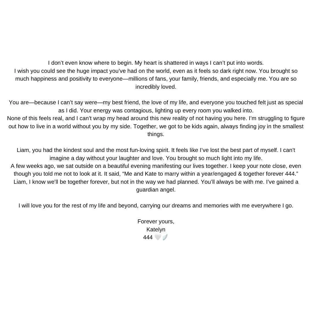 La novia de Liam Payne le dedicó un emotivo homenaje en las redes