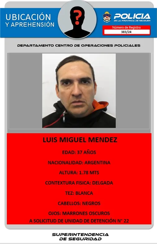 Asesino condenado se fugó durante una salida transitoria en Cutral Co