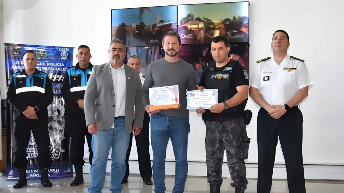 La Policía del Chubut destaca el apoyo de Merino en la formación de su fuerza
