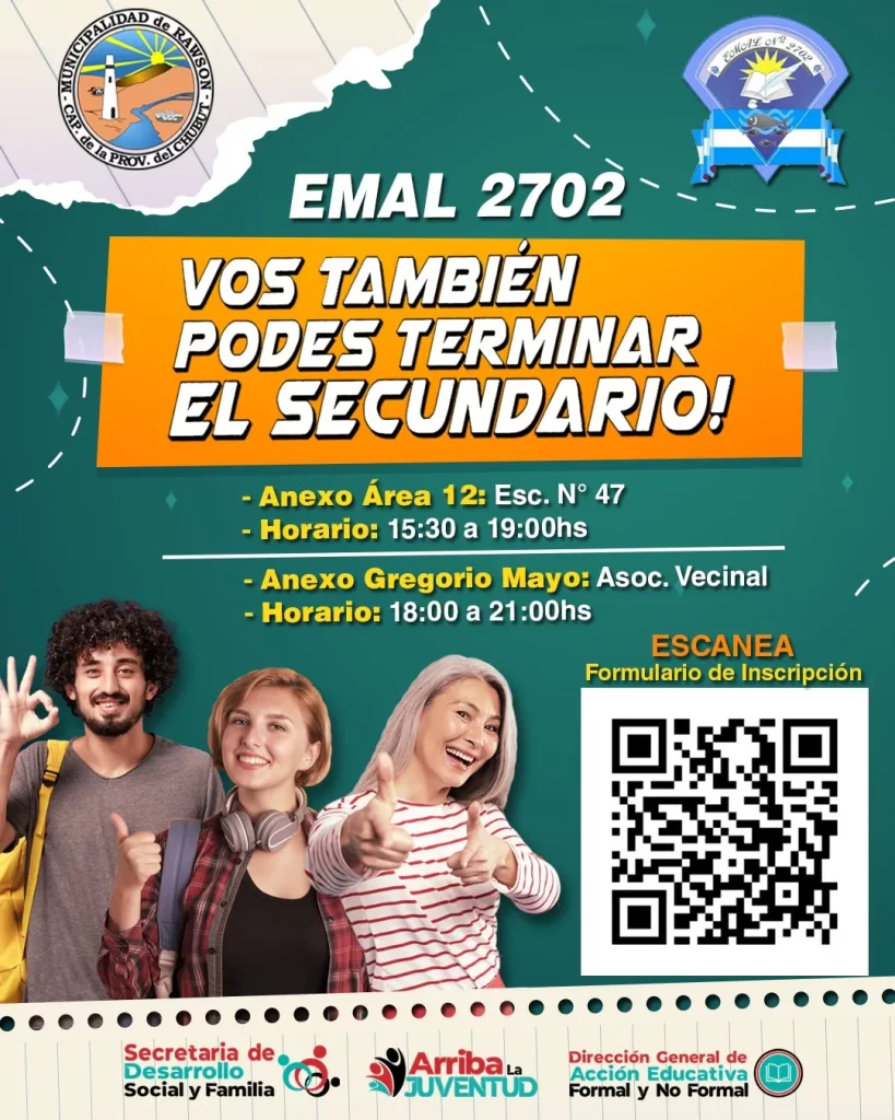 inclusión educativa,Rawson,juventud,EMAL,secundario,educación municipal,Jonathan Biss,Luis Walker,formación laboral,acceso a la educación,políticas públicas,coordinación juvenil,barrio Gregorio Mayo,escuelas municipales,desarrollo social