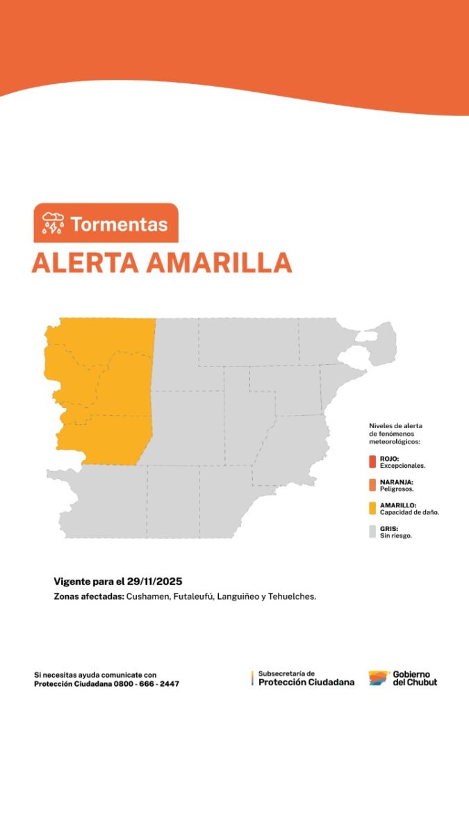 Alerta amarilla por tormentas en la cordillera chubutense - Radio 3 ...
