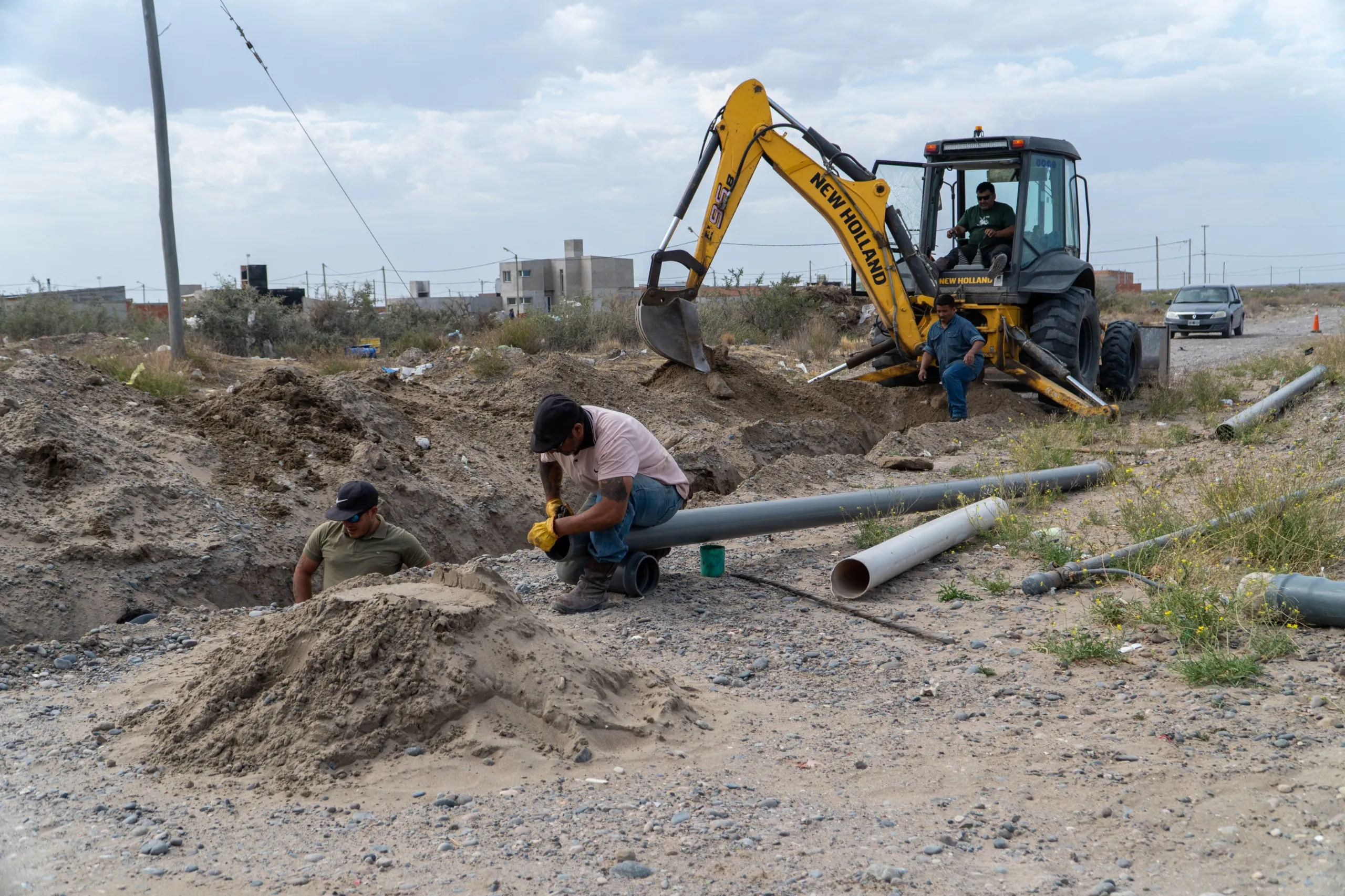 Rawson: inició la obra de red de agua para el sector de los 711 Lotes ...